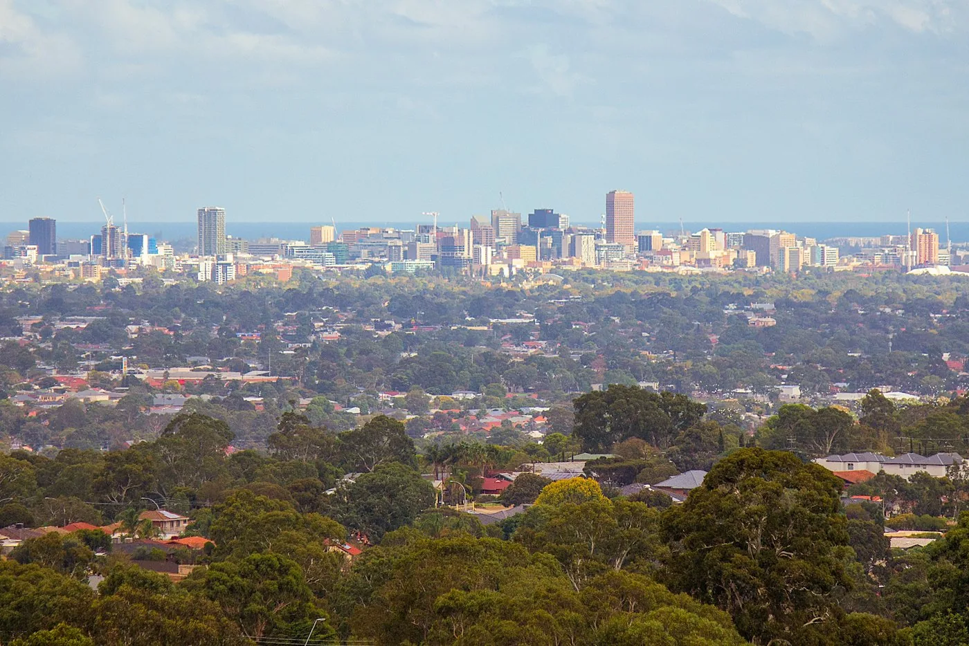 View over Adelaide from the hills